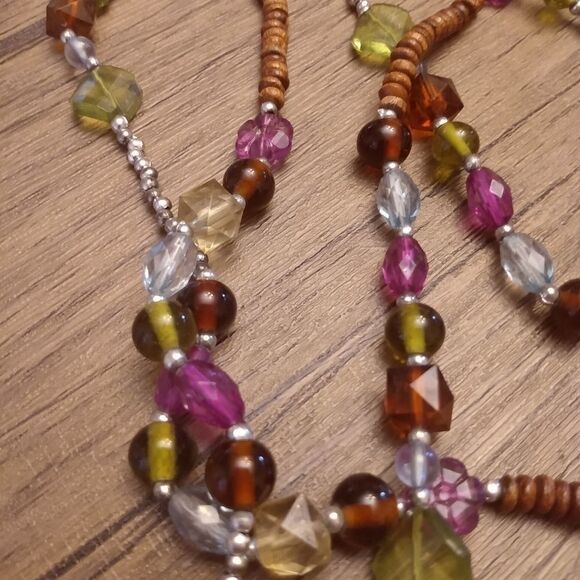 Crystal gem boho‎ long strand necklace - Picture 2 of 3